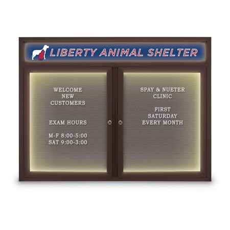 United Visual Products Indoor Enclosed Combo Board, 42"x32", Gold Frame/Black & Pumice UVCB4232G-BLACK-PUMICE
